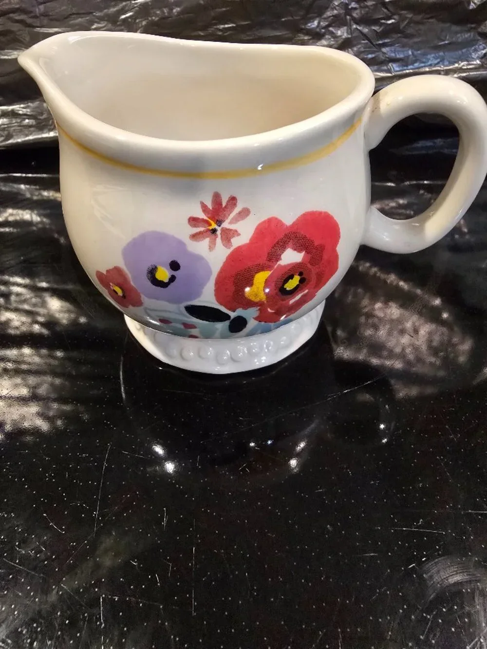 Pioneer Woman Creamer Flea Market Stoneware Floral 3.25